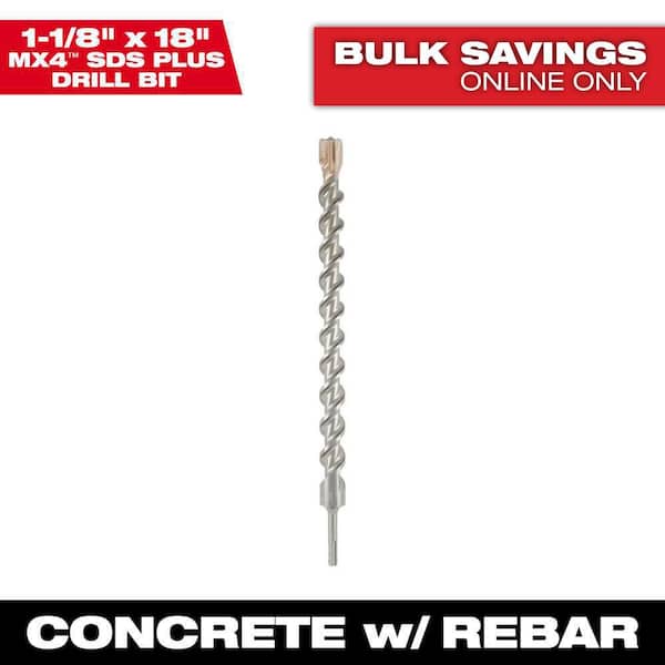Milwaukee 1-1/8 in. x 18 in. 4-Cutter SDS-PLUS Carbide Drill Bit