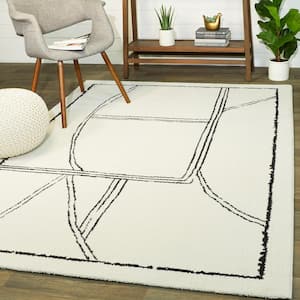 Webster White 8 ft. x 10 ft. Abstract Modern Area Rug