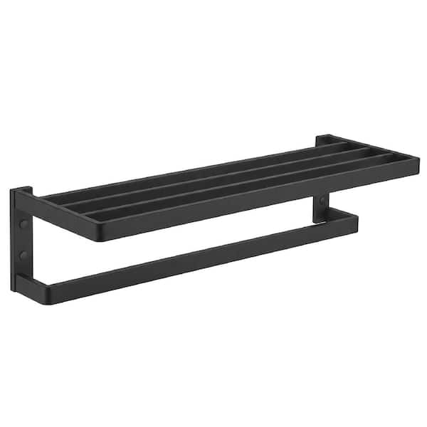 Stainless Steel 5 Towel Holders Wall Mounted 24 in. Towel Rack in Matte Black
