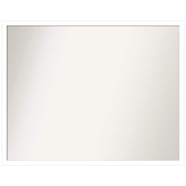 Amanti Art Svelte White 29.5 in. W x 23.5 in. H Rectangle Non-Beveled Wood Framed Wall Mirror in White
