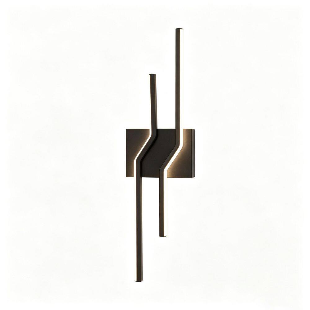 23.6 in. 2-Light Matte Black Dimmable LED Wall Sconce, Minimalist Wall Lighting with 5-CCT for Living Room Bedroom price history on PriceWatchPro