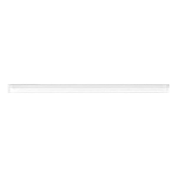 Glacier 0.6 in. x 12 in. White Glass Glossy Pencil Liner Tile Trim (0.5 sq. ft./case) (10-pack)