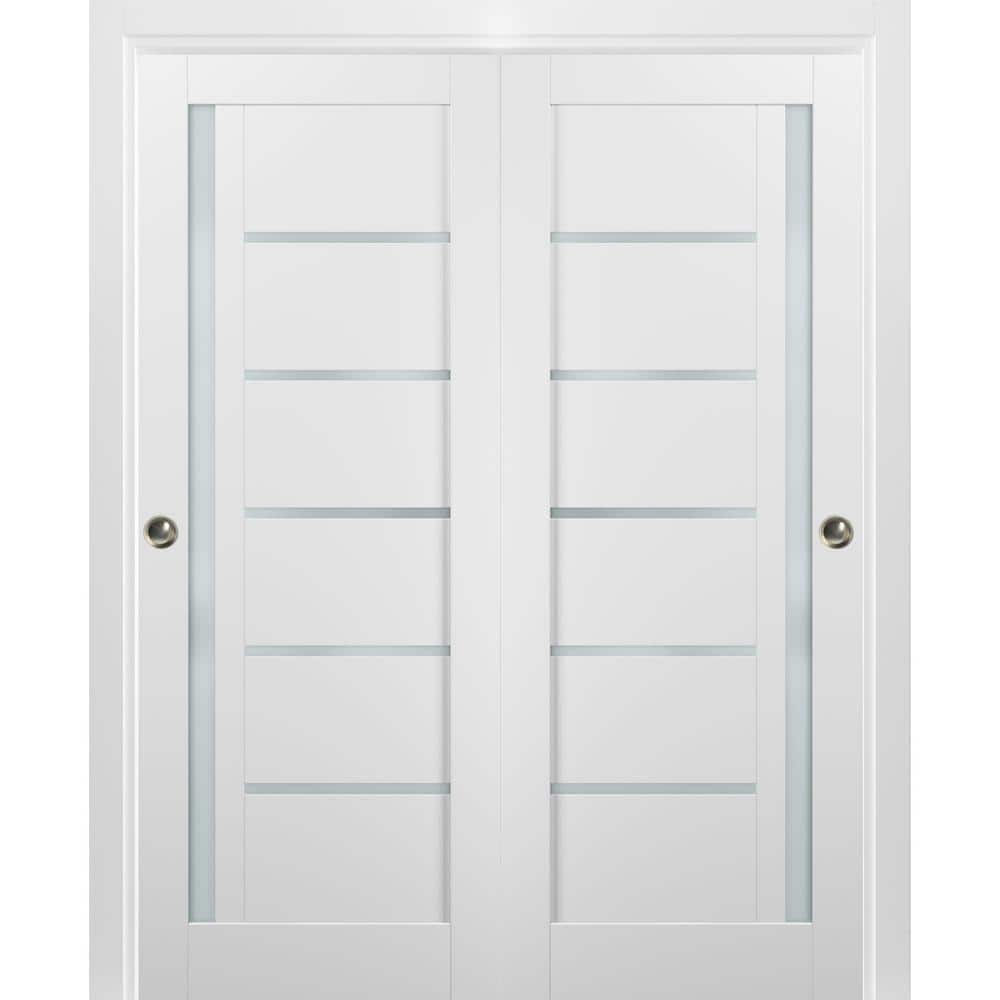 Sartodoors 72 in. x 80 in. Single Panel White Finished Solid MDF ...