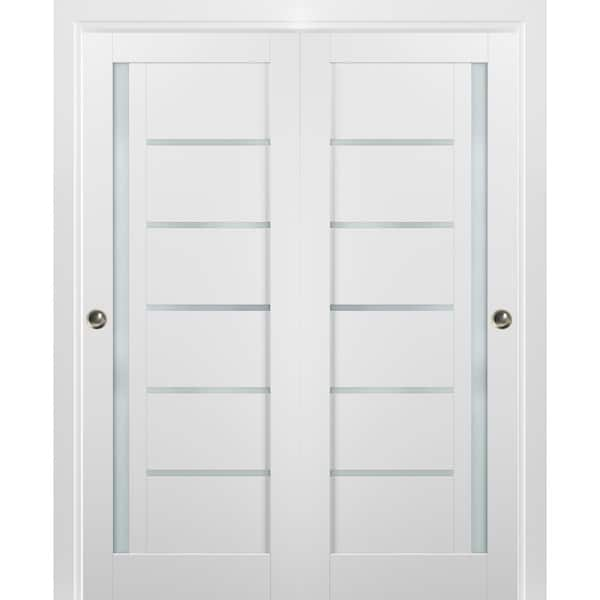 Sartodoors 72 in. x 80 in. Single Panel White Finished Solid MDF ...