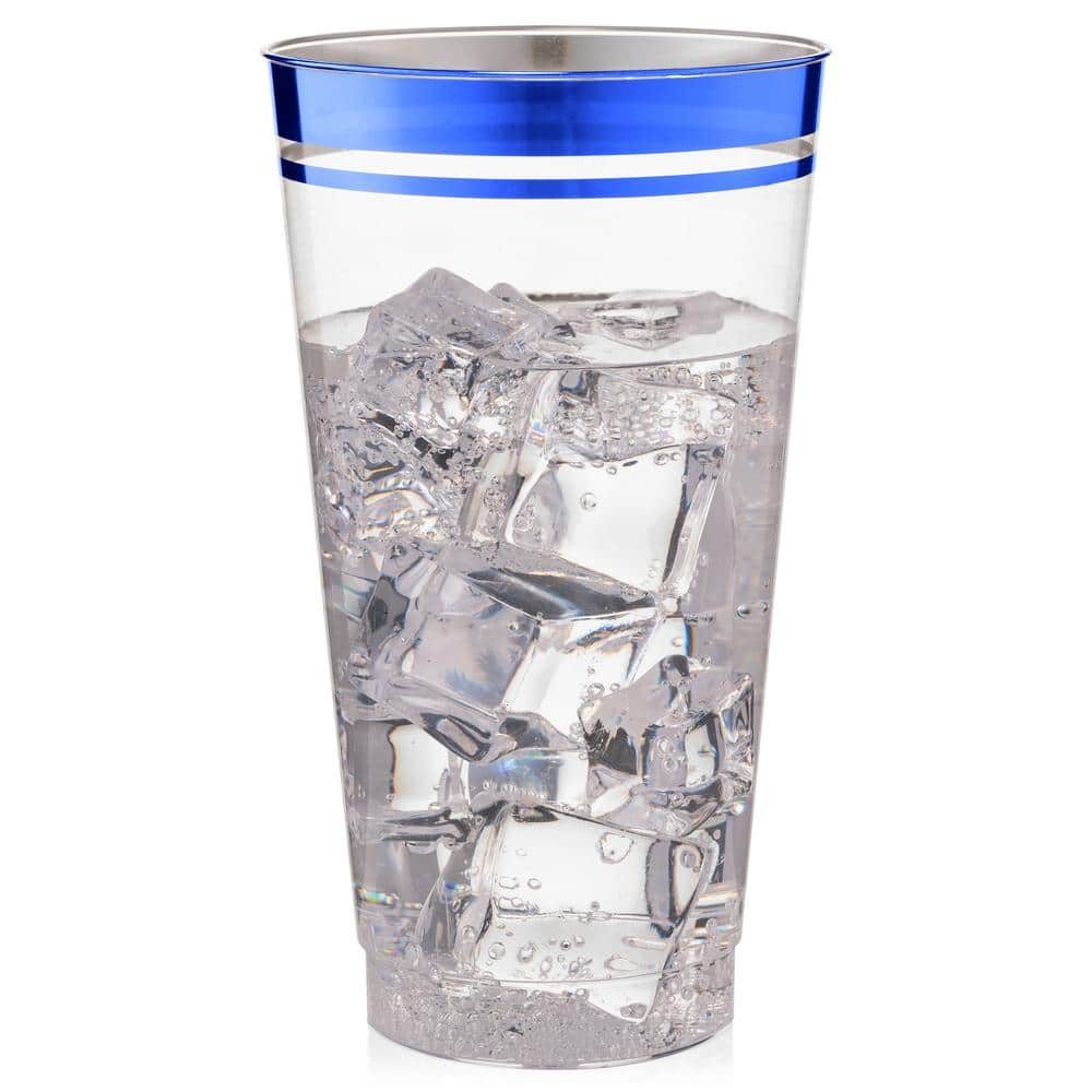 Genuine Joe Cold Beverage Plastic Party Cups 16 Oz BlueWhite Pack Of 50 -  Office Depot