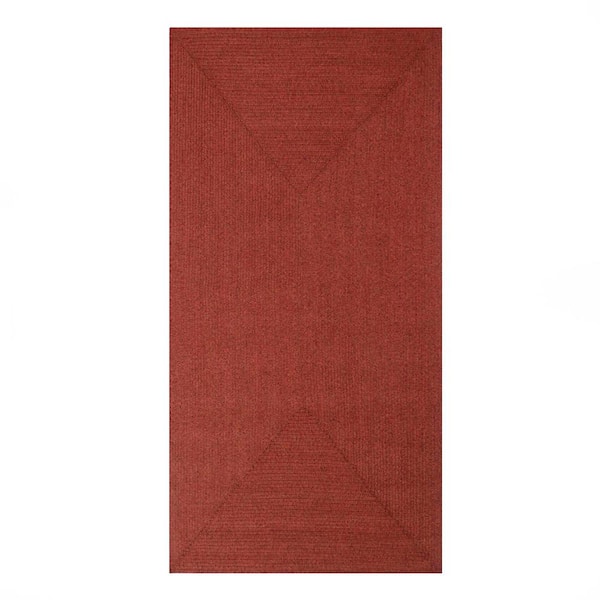Braided Brick 4 ft. x 6 ft. Solid Indoor/Outdoor Area Rug
