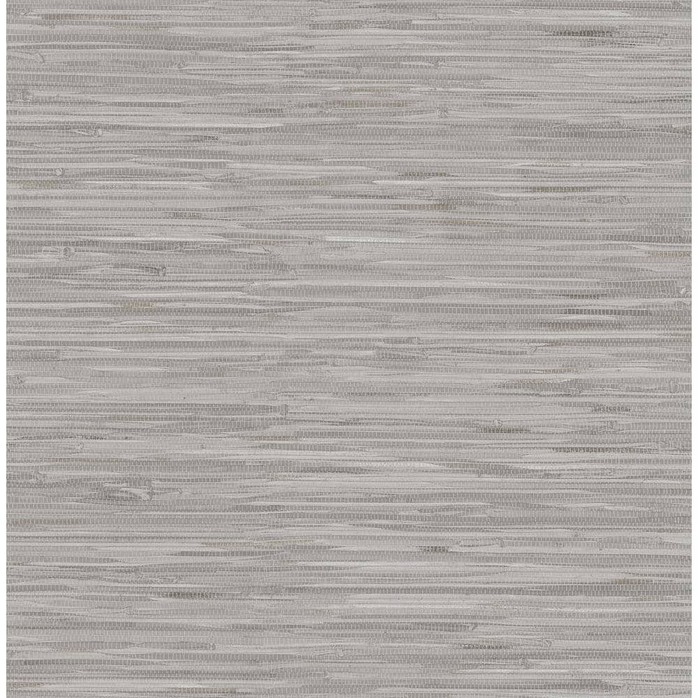 NuWallpaper Grassweave Grey Faux Grasscloth Vinyl Peel and Stick ...