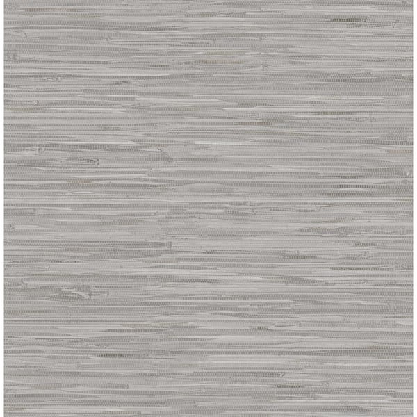 NuWallpaper Grassweave Grey Faux Grasscloth Vinyl Peel and Stick Wallpaper