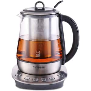 1.2 L Glass Cordless Body Electric Kettle with Stainless Steel Removable Tea Infuser 5-Cup Tea Maker
