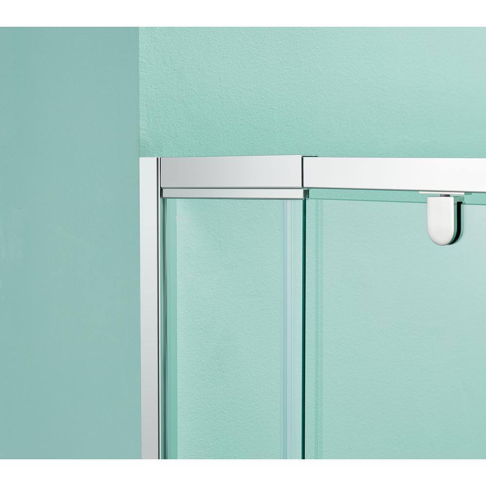 36'' W x 72'' H Clear Glass Pivot Shower Door with Chrome Frame