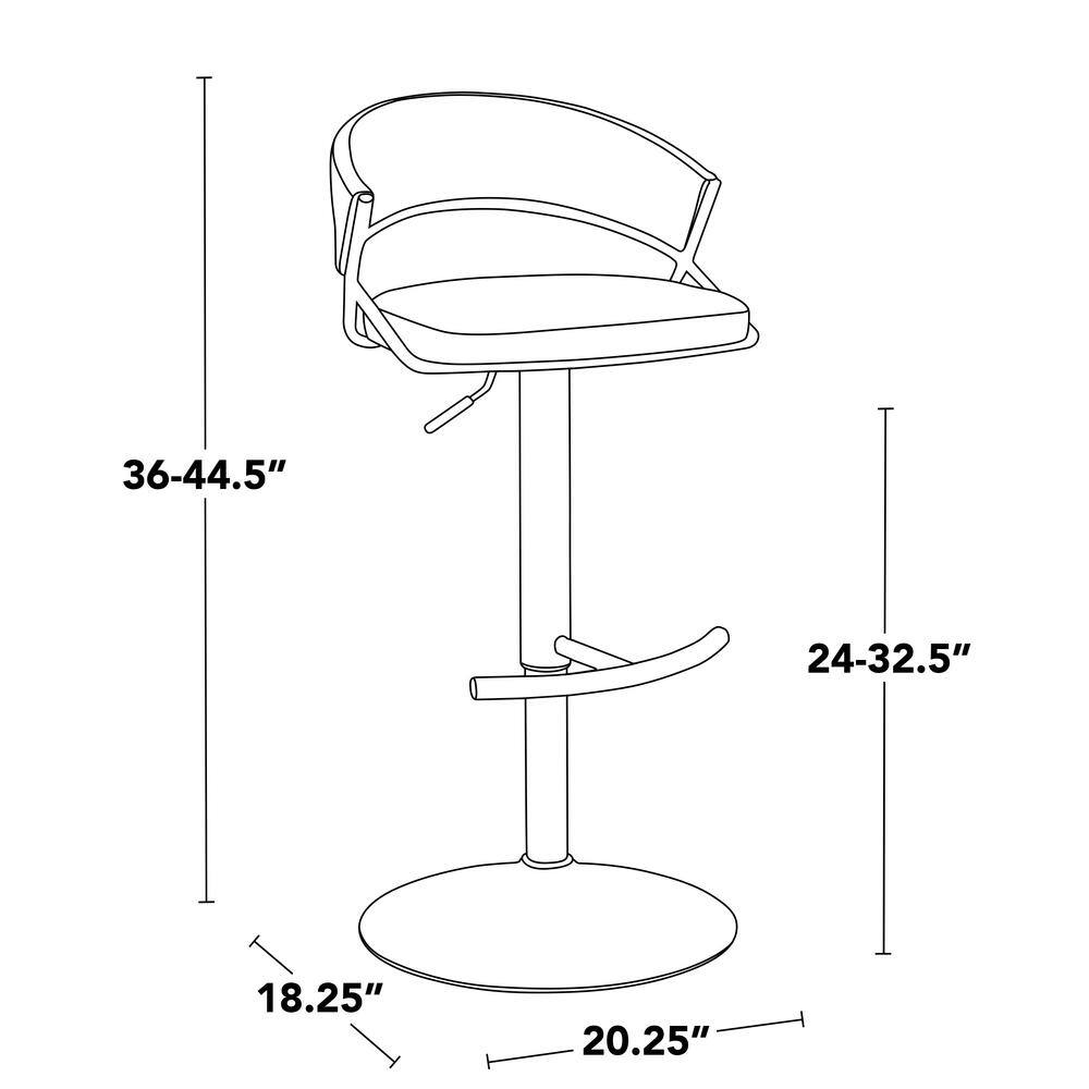 Adjustable Black Faux Leather and Chrome Swivel Barstool Set