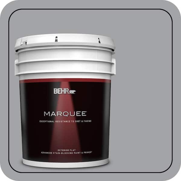BEHR MARQUEE 5 gal. #N530-4 Power Gray Flat Exterior Paint & Primer