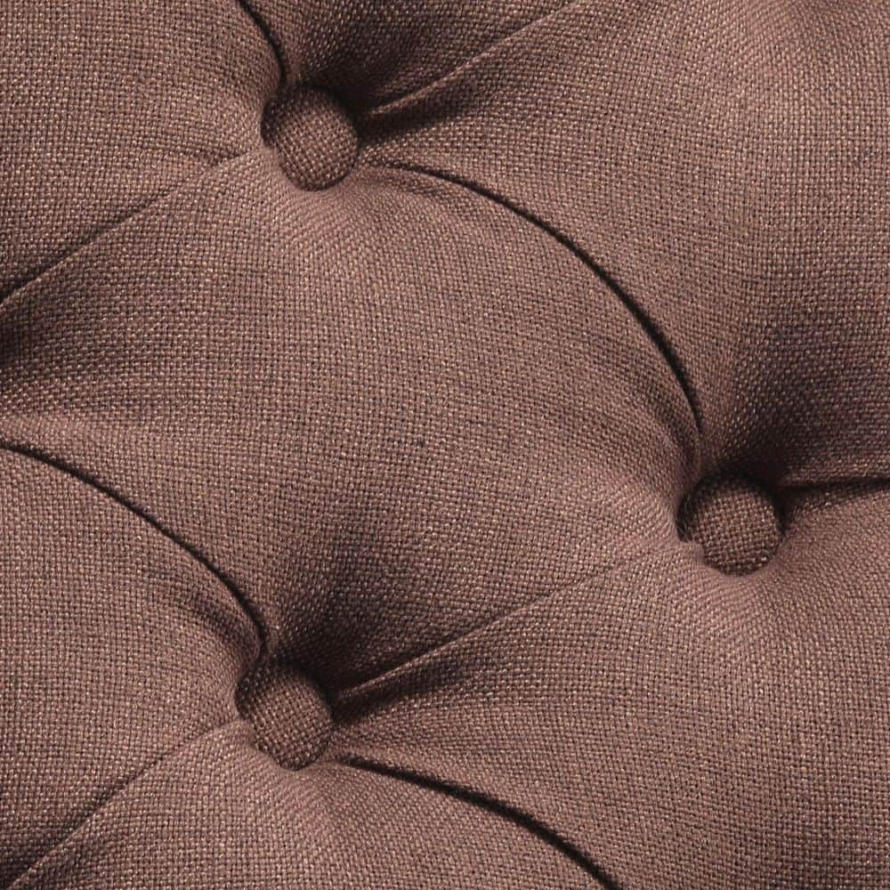 Westin Classic Button Tufted Linen Side Chair in Brown