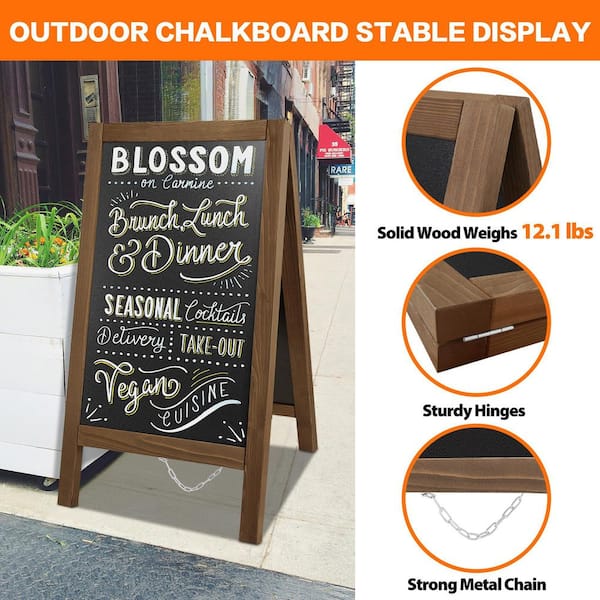 Afoxsos Double Sided A-Frame Chalkboard Sign Stand for Outdoor