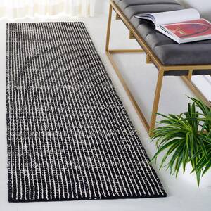 Abstract Black/Ivory 2 ft. x 6 ft. Classic Crosshatch Runner Rug