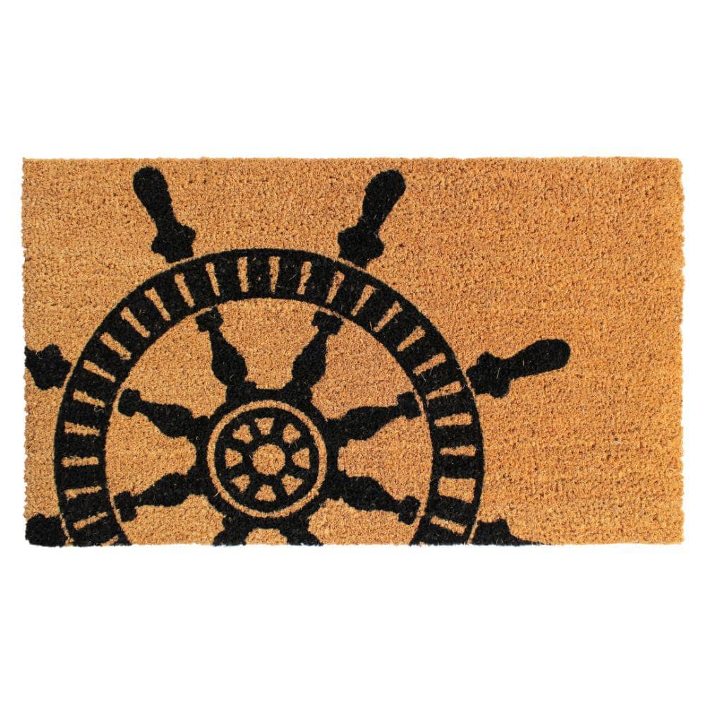 Welcome Anchor Natural 18 in. x 30 in. Coir Non-Slip Outdoor Door Mat