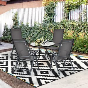 Gray Folding Outdoor Dining Chairs Adjustable Reclining Back Chairs Suitable for Outdoor and Indoor (4-Pack)