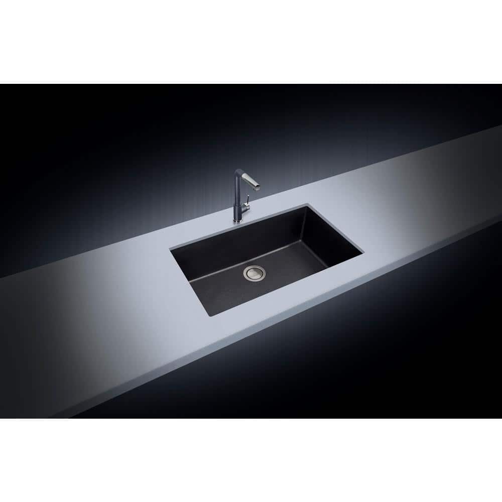 30" Metallic Gray Granite Undermount Single Basin Kitchen Sink