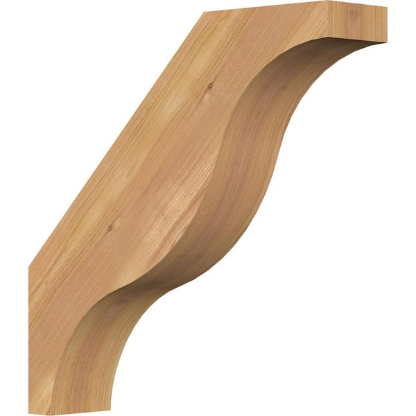Ekena Millwork 3 1/2"W x 16"D x 16"H Funston Smooth Knee Brace, Western Red Cedar