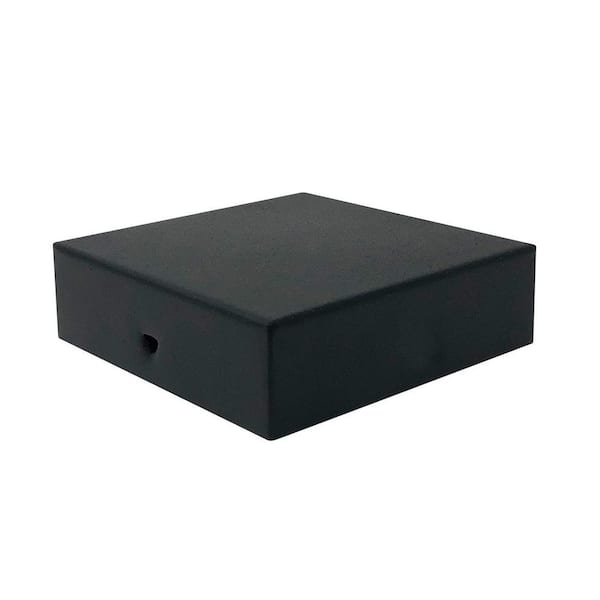 Eazy-Cap 4 in. x 4 in. Black Galvanized Steel Modern Low-Profile Flat Top Post Cap (Pack of 12)