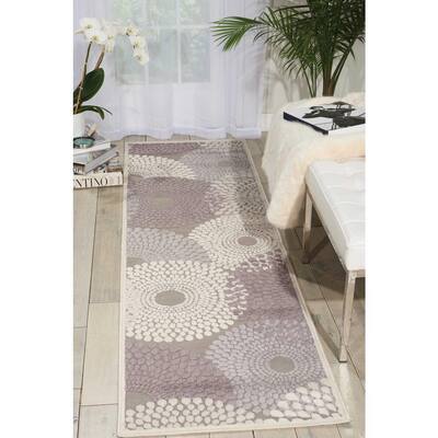 Graphic Illusions Grey 2 ft. x 8 ft. Geometric Modern Runner Rug
