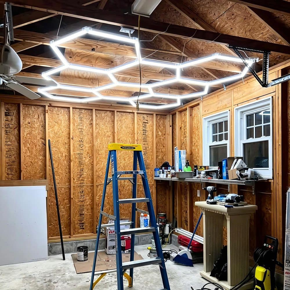 KOAOEIRS 8.3 ft. Hexagon Garage Lights,245W 29400LM 5000K