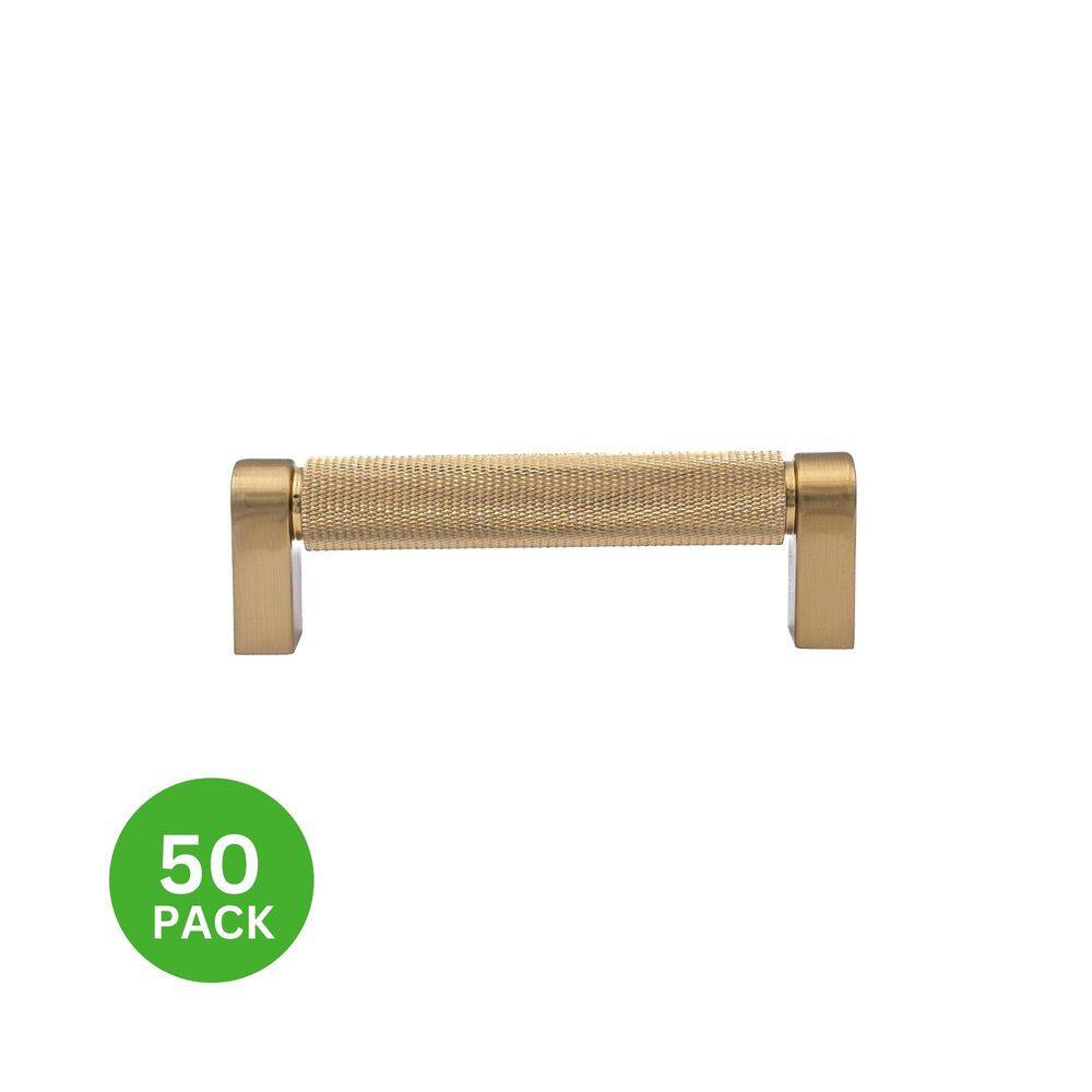 50-Pack Kent Knurled 3-3/4 in. (96 mm) Center-to-Center Industrial Satin Brass Bar Drawer Pull price history on PriceWatchPro