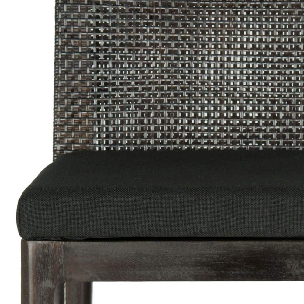 Maldives Inspired Transitional Black Bar Stool with Acrylic Cushion