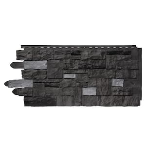 NovikStone AC Artisan Cut (20.3 in. x 45 in.) Stone Siding in Carbon (10 Panels Per Box, 49.3 sq. ft.)