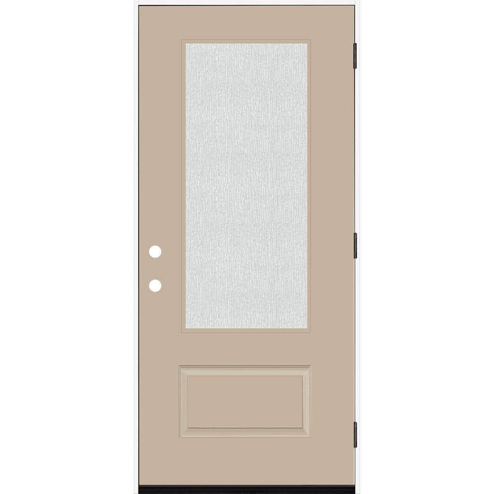 Legacy 36 in. x 80 in. 3/4 Lite Rain Glass LHOS Sandstone Finish Fiberglass Prehung Front Door price history on PriceWatchPro