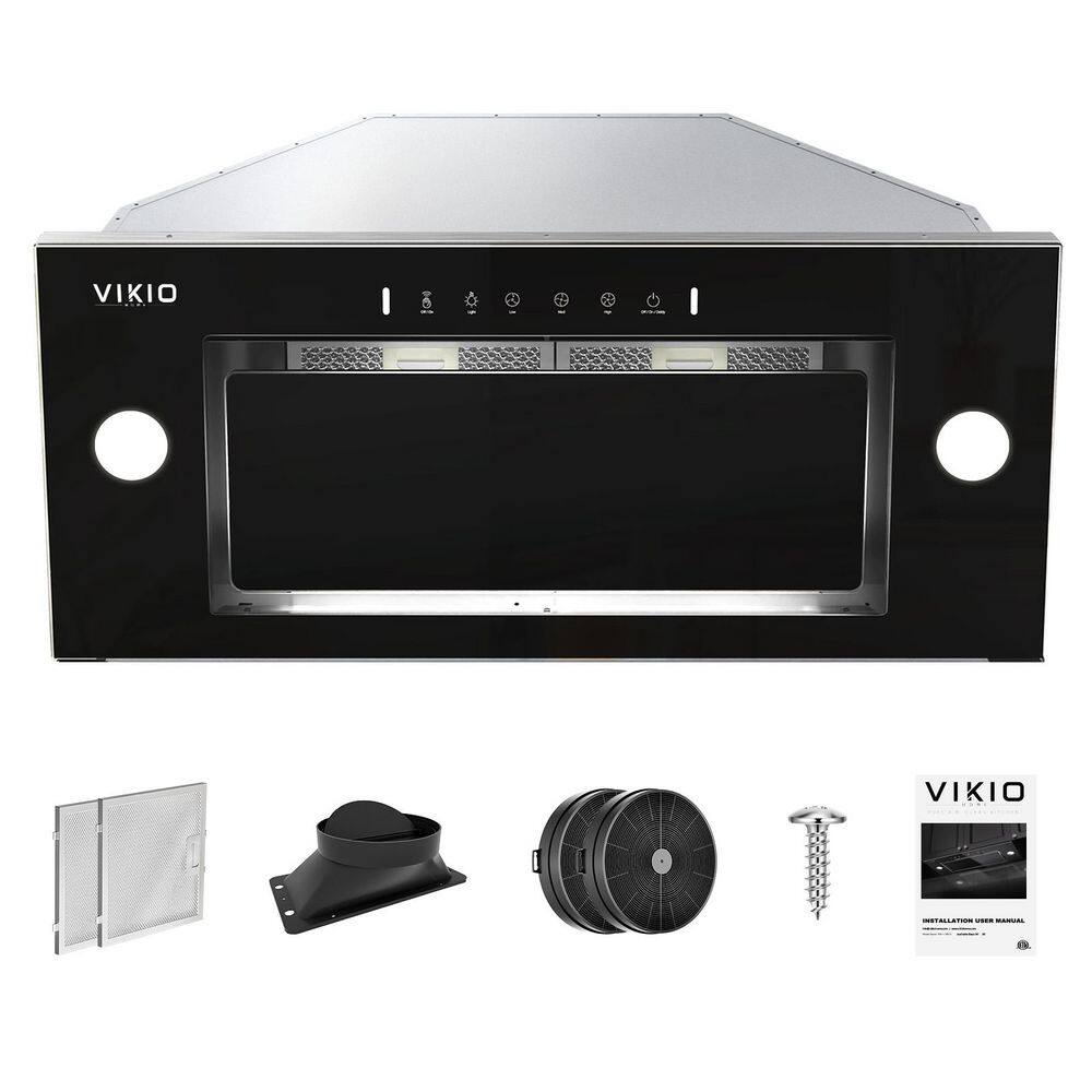 30 in 900 CFM Ductless Convertible Insert Range Hood in Stainless Steel with Black Glass with LED Gesture Sensing,Filter price history on PriceWatchPro