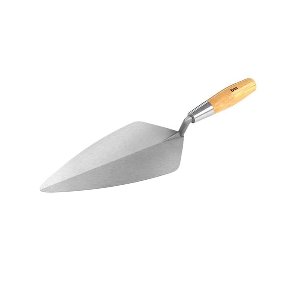 Bon Tool 11 in. x 4-3/4 in. Narrow London Pro Carbon Steel Brick Masonry Trowel - Wood Handle