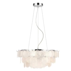 Diske 3-Light Chrome Chandelier with Glass Shade