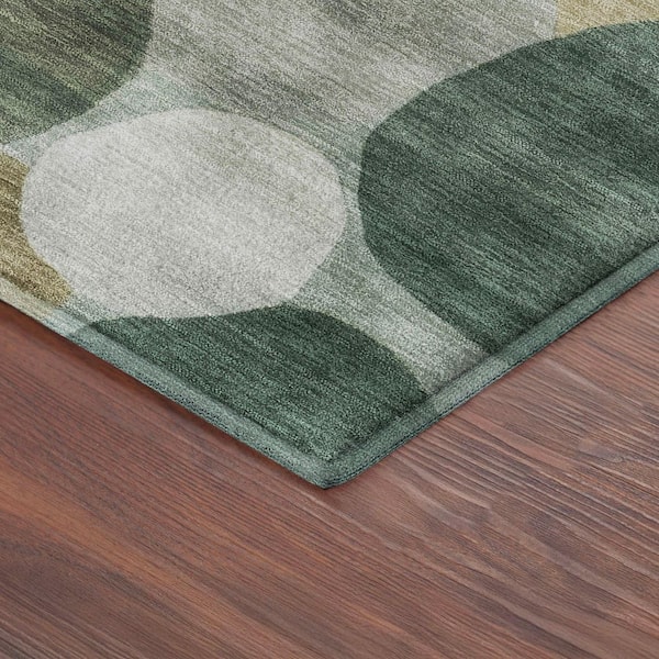 Mayfield Premium Machine Washable Abstract AMF2375 Green 10 ft. x 14 ft. Area Rug