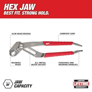 10 in. V-Jaw Pliers with Comfort Grip and Reaming Handles
