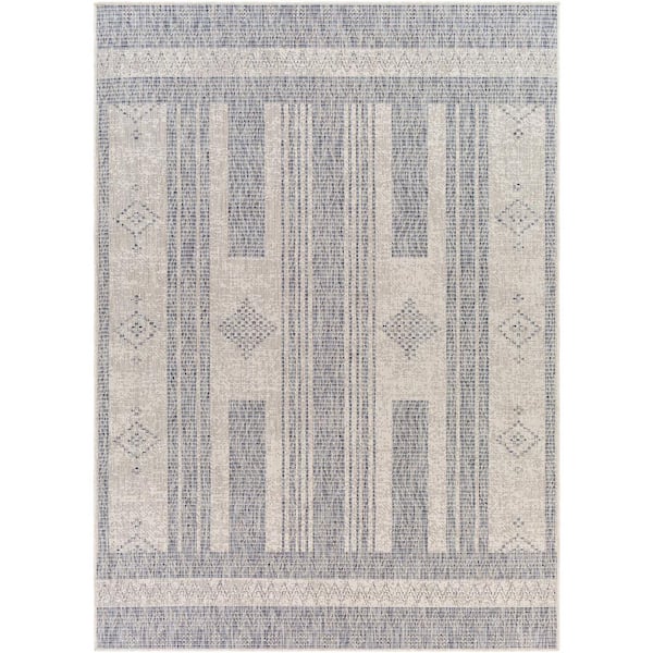 Livabliss Bethany Blue 7 ft. x 9 ft. Global Indoor/Outdoor Area Rug