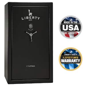 United 36-Gun 60-Minutes Fire Rating EMP E-Lock, 60.5 in. H x 36 in. W x 22 in. D, Black Gun Safe and Lifetime Warranty
