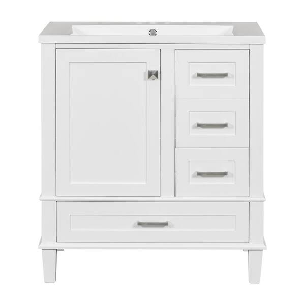 Aoibox 30 in. Bathroom Vanity in White Bath Cabinet with Sink Combo Set ...