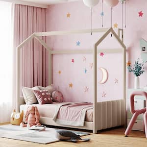 Pink Roof Wooden Twin Size House Bed with Trundle Kids Princess Bed with  Shelf - On Sale - Bed Bath & Beyond - 38386290
