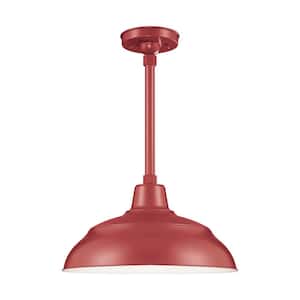 R Series 1-Light 18 in. Satin Red Warehouse Shade