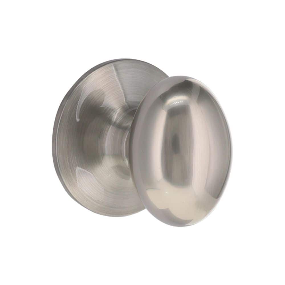 eBuilderDirect Satin Nickel Lock Door Oval Egg Shaped Style Knob Handle  Entry/Privacy/Passage/Dummy/Deadbolt 6093DC (Passage Hall and Closet (No  Lock)) 