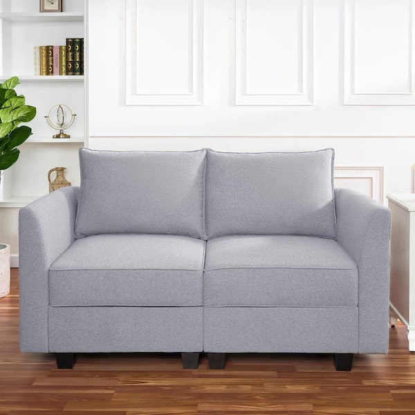Grey Sofa Loveseat/Modern Couch with Solid Wood Frame/Easy,Soft and Co –  ASMILITY