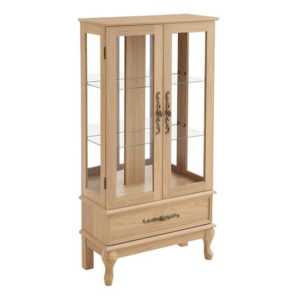 25.98 in. W x 11.81 in. D x 51.58 in. H Bathroom Light Brown Linen Cabinet