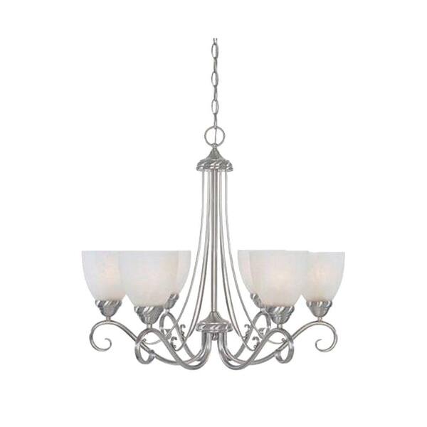 Designers Fountain Colonial Heights 6-Light Satin Platinum Hanging Chandelier