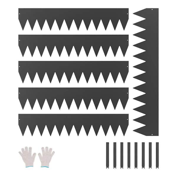 40 in. x 8 in. x 1.5 in. Rust-Resistant Flexible Black Galvanized Steel Material Edging 6-Packs, Black
