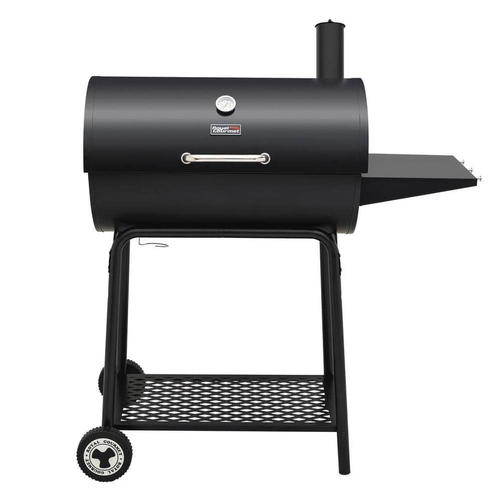 Royal Gourmet 30  CC1830 627 Square inches Barrel Charcoal Grill with Side Table