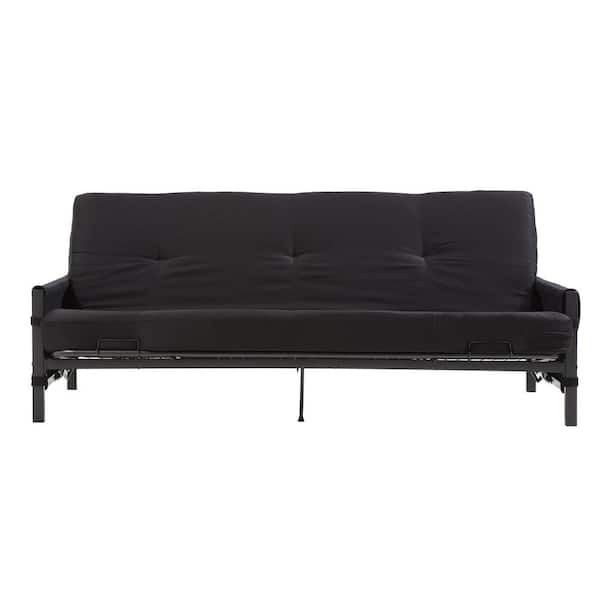 DHP Fairview Black 6 in. Storage Futon With Mattress