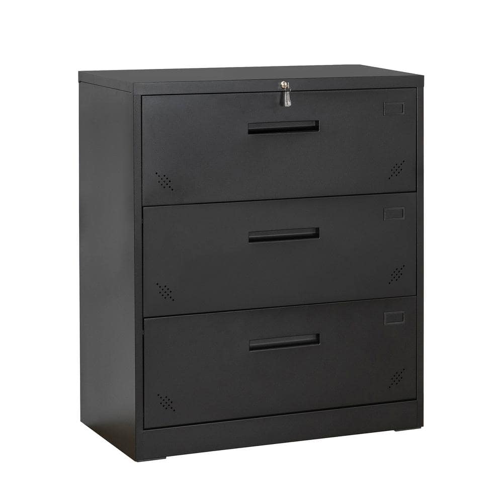 Modern Black 3Drawer Lateral Filing for Legal/Letter A4 Size