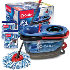 RinseClean Clean Water Spin Mop and Bucket System 2 Machine Washable Mop Head Replacements,Clean with Clean Water