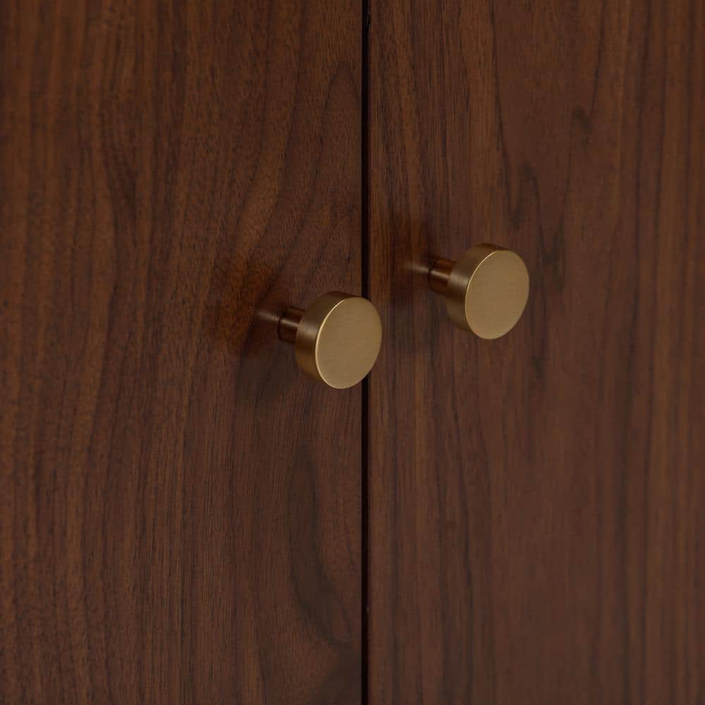 Zoe 30'' Walnut Single Bathroom Vanity Base with Gold Hardware